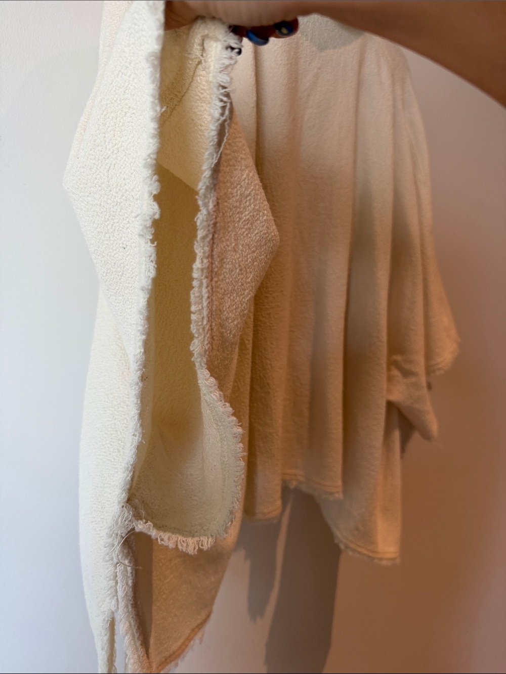 Zara Off-White pancho style collared Top - Picture 6 of 7